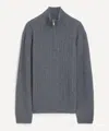 Apc A.p.c. Mens Grey Wool Cable-knit Jumper In Gray