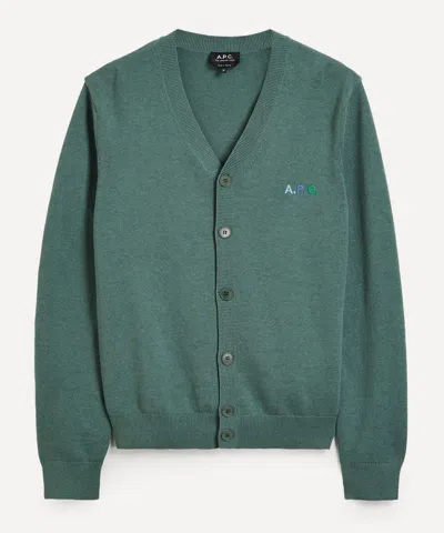 Apc A.p.c. Mens Joseph Logo-embroidered Cotton Cardigan
