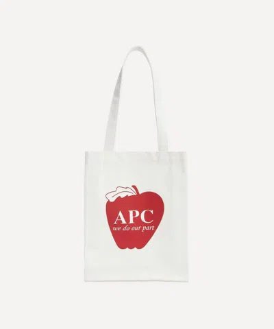 A.p.c. Mens Lou Pomme Tote Bag In White