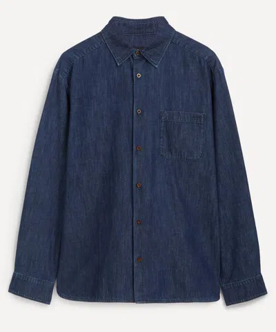 Apc A.p.c. Mens Malo Logo Denim Shirt In Blue