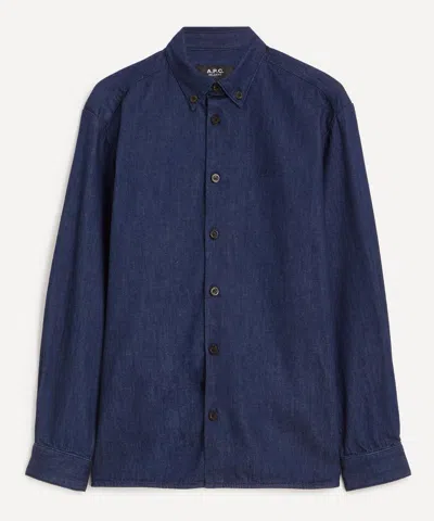 Apc A.p.c. Mens Mathias Denim Shirt In Blue