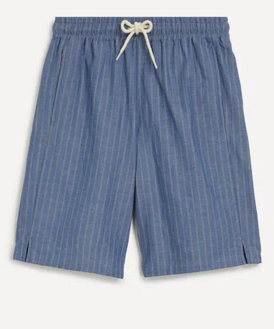 Apc A.p.c. Mens Paul Striped Cotton-linen Shorts