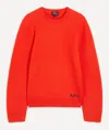A.p.c. Edward Jersey Crew Neck Long Sleeves In Red