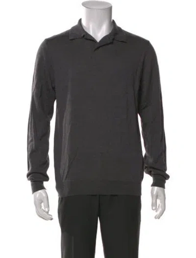 Pre-owned A.p.c. Merino Wool Collar Polo Shirt In Grey