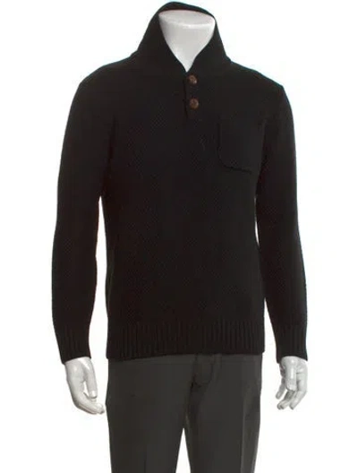 Pre-owned A.p.c. Merino Wool Collar Pullover In Black