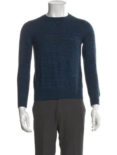 Pre-owned Apc Merino Wool Crew Neck Pullover In Blue