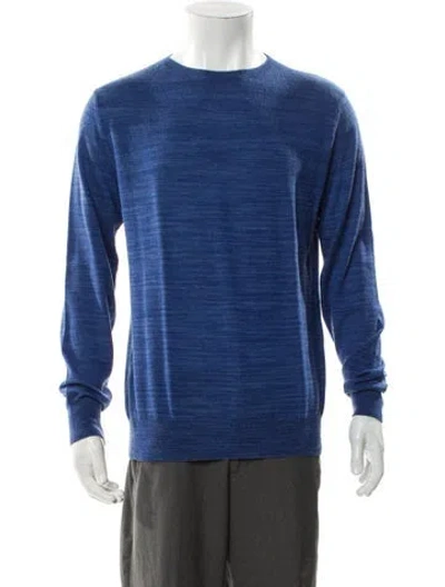 Pre-owned A.p.c. Merino Wool Crew Neck Pullover In Blue