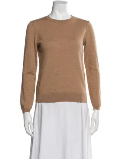 Pre-owned A.p.c. Merino Wool Crew Neck Sweater In Brown