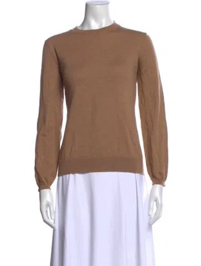Pre-owned A.p.c. Merino Wool Crew Neck Sweater In Brown