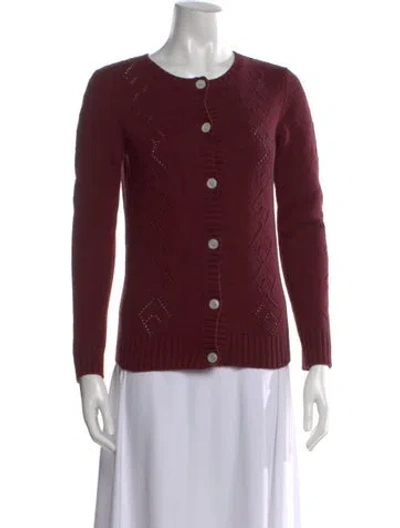 Pre-owned A.p.c. Merino Wool Crew Neck Sweater In Burgundy