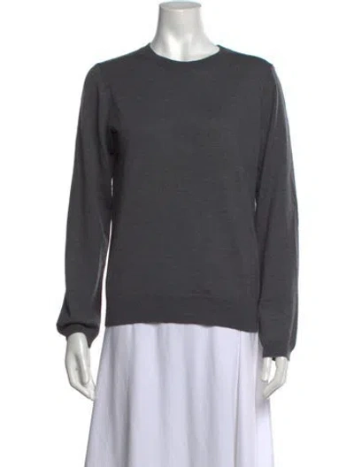 Pre-owned A.p.c. Merino Wool Crew Neck Sweater In Grey