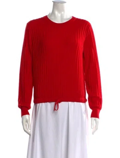Pre-owned A.p.c. Merino Wool Crew Neck Sweater In Red