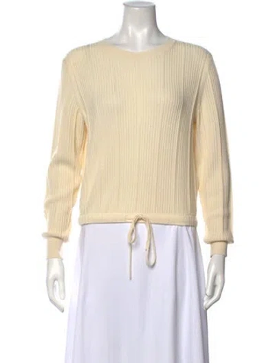 Pre-owned A.p.c. Merino Wool Crew Neck Sweater In White