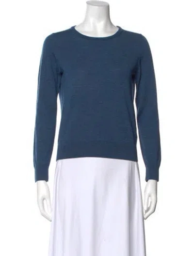 Pre-owned A.p.c. Merino Wool Crew Neck Top In Blue