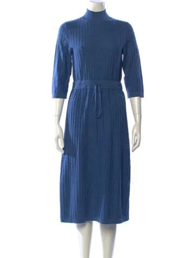 Pre-owned Apc Merino Wool Midi Length Dress In Blue