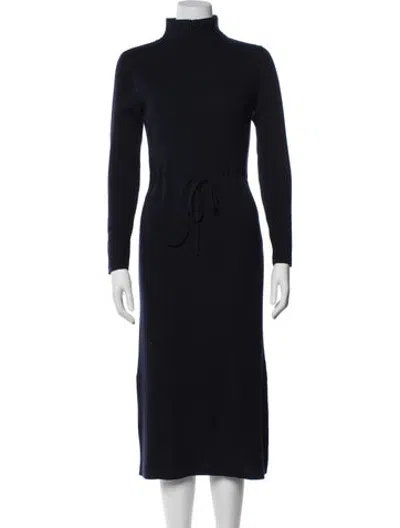 Pre-owned A.p.c. Merino Wool Midi Length Dress In Blue