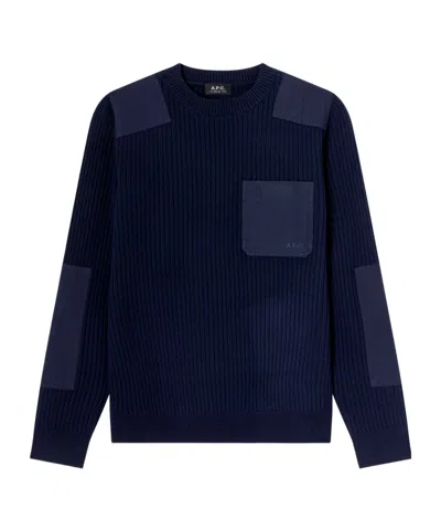 A.p.c. Mallarme Ribbed-knit Virgin Wool Sweater In Multi