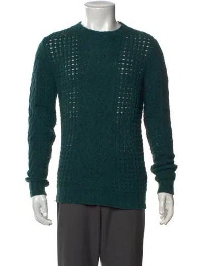 Pre-owned A.p.c. Merino Wool Patterned Pullover In Green