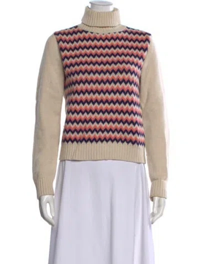 Pre-owned A.p.c. Merino Wool Patterned Sweater In Neutral