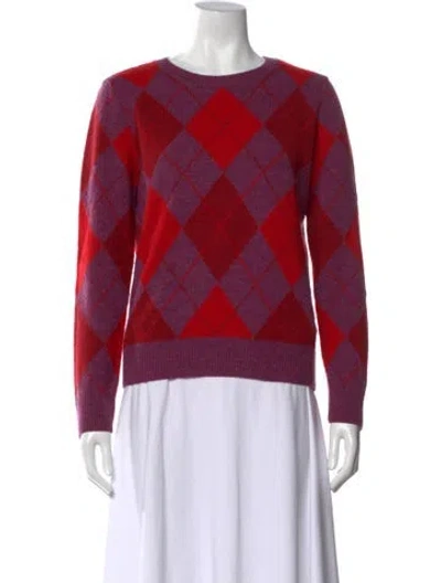 Pre-owned A.p.c. Merino Wool Plaid Print Sweater In Purple