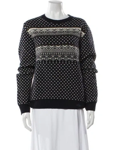 Pre-owned Apc Merino Wool Printed Sweater In Blue