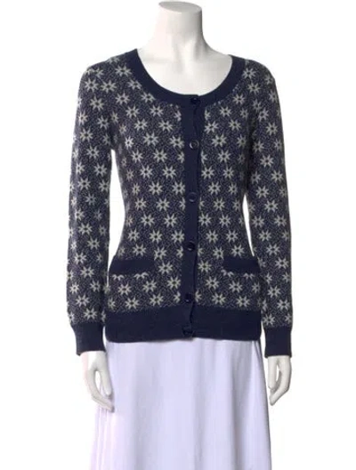 Pre-owned Apc Merino Wool Printed Sweater In Blue