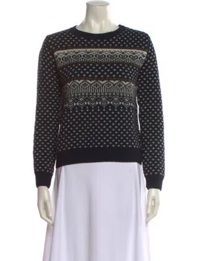 Pre-owned Apc Merino Wool Printed Sweater In Blue