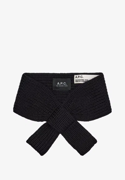 A.p.c. Merino Wool Scarf One Size Navy Blue