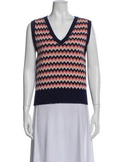 Pre-owned A.p.c. Merino Wool Striped Sweater In Blue