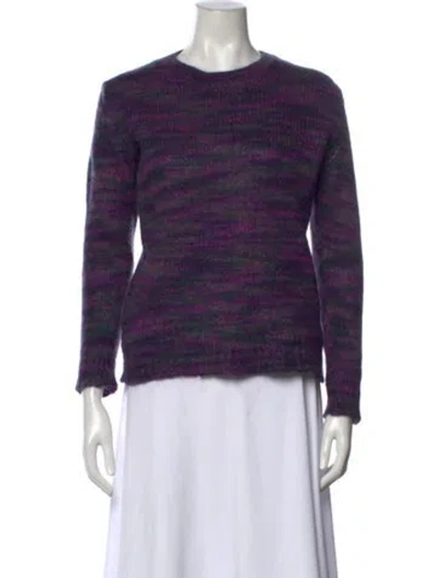 Pre-owned A.p.c. Merino Wool Striped Sweater In Purple