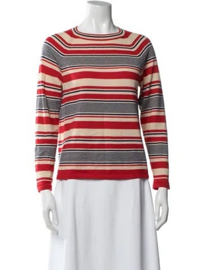 Pre-owned A.p.c. Merino Wool Striped Top In Red