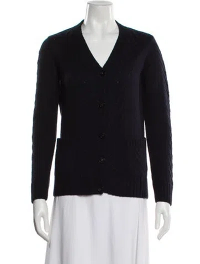 Pre-owned A.p.c. Merino Wool V-neck Sweater In Blue