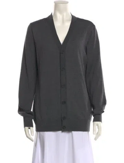 Pre-owned Apc Merino Wool V-neck Sweater In Gray