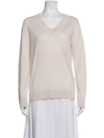 Pre-owned A.p.c. Merino Wool V-neck Sweater In Purple