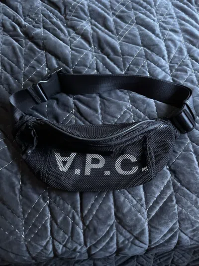 Pre-owned Apc Mesh Fanny Pack Waist Bag In Black