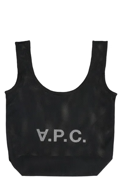 Apc Mesh Tote Bag In Black