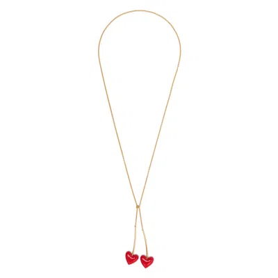 Apc Metal Necklaces In Gold/red
