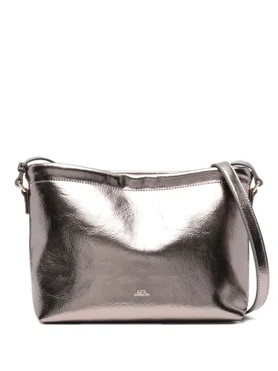Apc Metallic-effect Leather Cross Body Bag In Gold