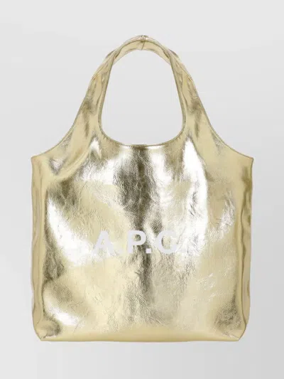 A.p.c. Metallic Finish Tote Bag Logo