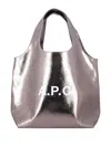Apc A.p.c. Ninon Metallic Silver Tote Bag Women In Silver