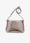 Apc A.p.c. Shoulder Bag With Metallic Drawstring In Silver