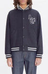 Apc A.p.c. Micky Wool Blend Bomber Jacket In Pin Blue