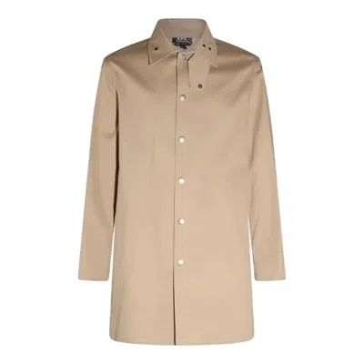 Apc Mid-length Cotton A. P.c. Coat With Classic Collar In Multi
