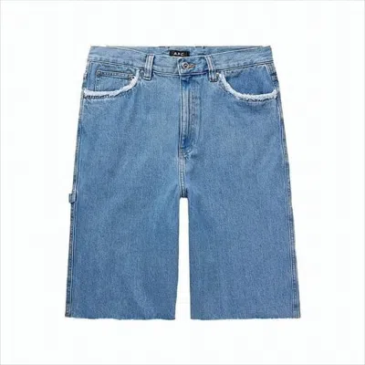 Apc Mid-length Denim Shorts In Blue