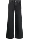 Apc A.p.c. High-waisted Wide-leg Jeans In Black