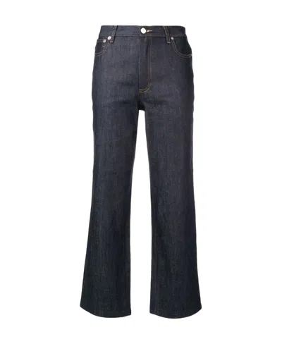 Apc Mid-rise Cropped Jeans In Black