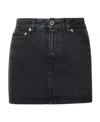 Apc Short Denim Skirt With Pockets And Loops In Black