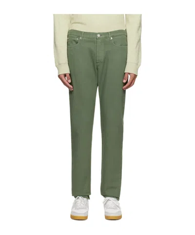 Apc Mid-rise Tapered Jeans In Green