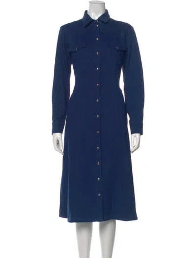 Pre-owned Apc Midi Length Dress In Blue