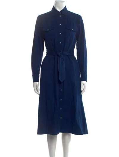 Pre-owned A.p.c. Midi Length Dress In Blue